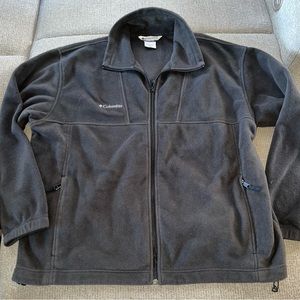 Columbia Jacket Men’s XL Black Full Zip Fleece Sweater  Zip Pockets Outdoors